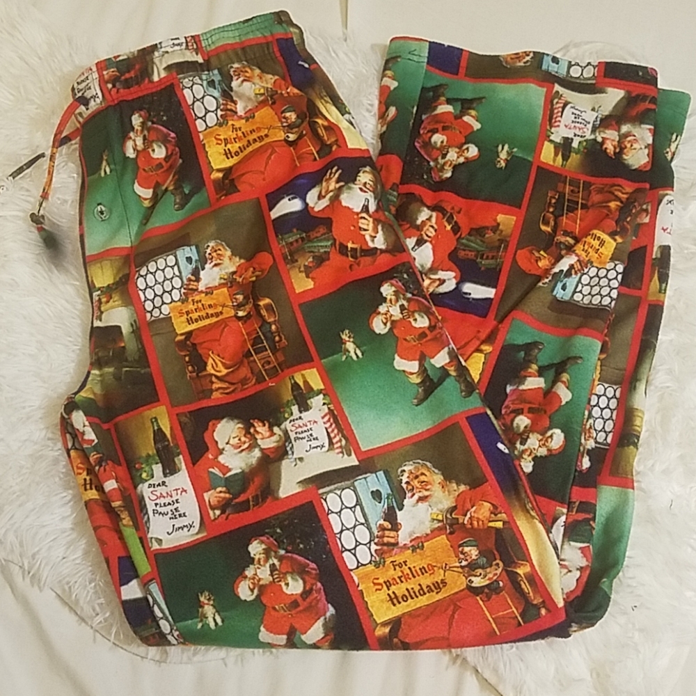 Coca Cola Santa Christmas Fleece pants